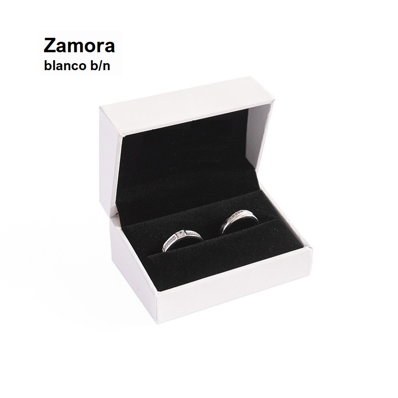 Estuche Zamora blanco alianzas 74x48x40 mm.